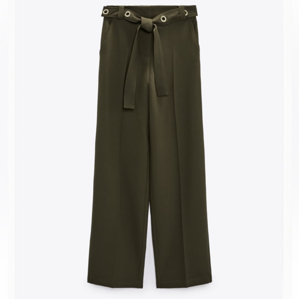 Women Zara Ring Trim Straight Leg Pants Size XS